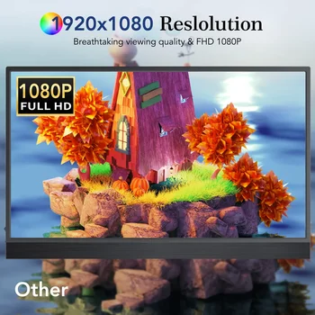 MSDONG 15 inch Portabil Monitor de 1080P cu HDR IPS A+ Touch Screen Monitor de Gaming Extern al Doilea Ecran Pentru Laptop,Comutator, PS4/5,Xbox - Imagine 2  