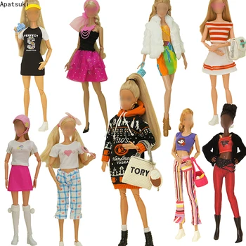 Multi-Stil Haine Pentru Papusa Barbie Haine De Moda Stabilit Haina Topuri Pantaloni Fusta Pălărie Sac De Pantofi Pentru Barbie 1/6 Papusa Accesorii - Imagine 1  