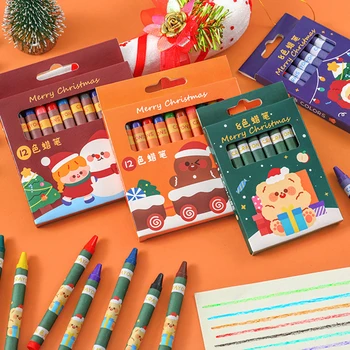 Multicolor Crăciun Creion Set Copii Profesională Grele Ulei De Culoare Pastel, Desen, Pictura Super-Moale De Ulei Pastel De Artă - Imagine 1  