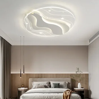 New Romantic Alb Cald Plafon de Iluminat Creative Design Rotund Led Lampă pentru Camera de zi Dormitor de la Distanță de Control a intensității luminoase Corpuri - Imagine 2  