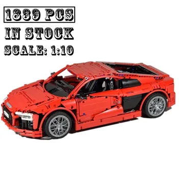 Noi de 1:10 la Scară MOC-117091 R8 V10 Supercar de Curse Auto Vehicul Sport Model Blocuri Copil Jucărie de Învățământ Aniversari Cadouri - Imagine 1  