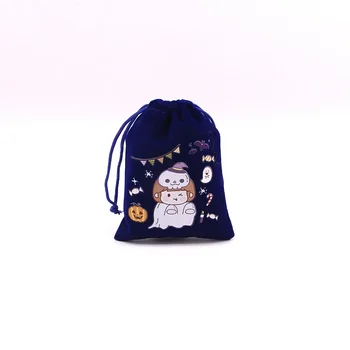 Noi de Halloween, catifea bomboane sac de drăguț drăguț sac mic cadou rafinat desene animate cadou de depozitare sac de pânză mică - Imagine 2  