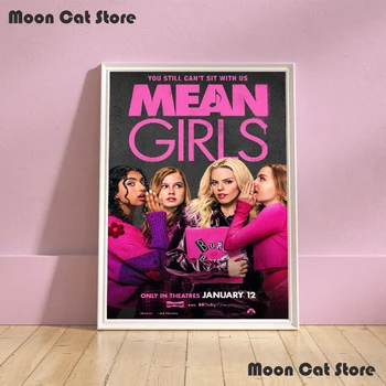 Noi Muzicale Clasice Filmul Mean Girls 2024 Poster Canvas Tablou Roz Partid Citate De Wall Art Pictures Home Decor Dormitor Cadou - Imagine 2  