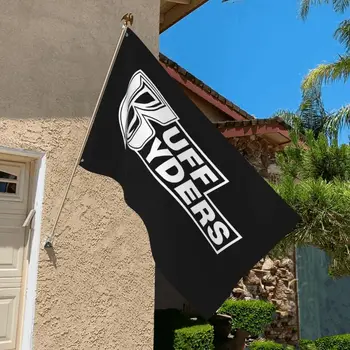 Noi Ruff Ryders Înregistrări Logo-ul Hip-Hop Convenabil Noutate Colegiul Amuzant Cămin Imprimare Banner Flag 150x90cm Steag Mare - Imagine 1  