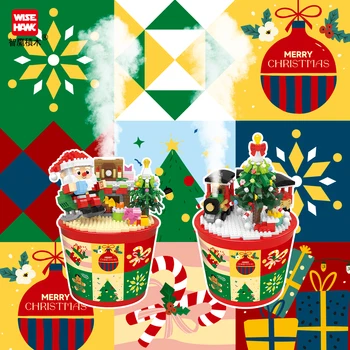 Noi Sosiri de BRICOLAJ din Plastic ABS Bloc Jucării Umidificator Moș Crăciun Copac Cadou pentru Copii Jucărie 2024 Jucărie de Învățământ - Imagine 1  