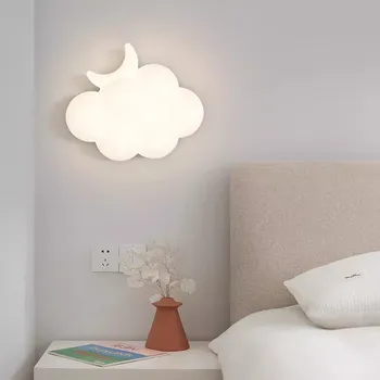 Nor alb Lămpi de Perete Drăguț Camera Copiilor Lampa LED Minimalist Modern, Cald Camera de Printesa Fată Băiat Dormitor Noptieră Lumini de Perete - Imagine 1  