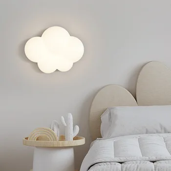 Nor alb Lămpi de Perete Drăguț Camera Copiilor Lampa LED Minimalist Modern, Cald Camera de Printesa Fată Băiat Dormitor Noptieră Lumini de Perete - Imagine 2  