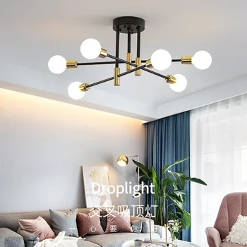 Nordic living lampă de tavan restaurant candelabru transfrontaliere studiu American dormitor, camera de aur creative LED lampă de plafon - Imagine 1  
