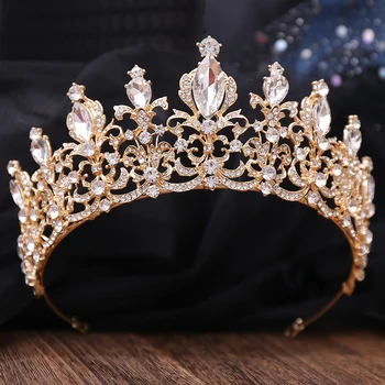 Nunta de lux Coroana pentru Mireasa Diademe de Păr Stras Bijuterii Cadouri Cristal Accesorii de Par pentru Femei Bentita de Mireasa Pălării - Imagine 1  