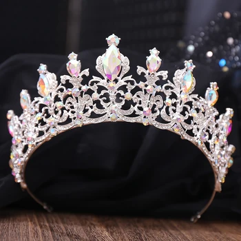 Nunta de lux Coroana pentru Mireasa Diademe de Păr Stras Bijuterii Cadouri Cristal Accesorii de Par pentru Femei Bentita de Mireasa Pălării - Imagine 2  
