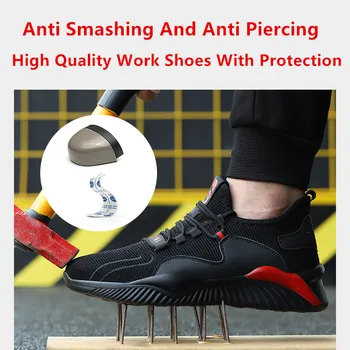Oamenii de Siguranță Pantofi de Lucru cu bombeu metalic Indestructibil în aer liber Pantofi de lucru Puncție-Dovada Cizme pantofi lucru cu protectie - Imagine 2  