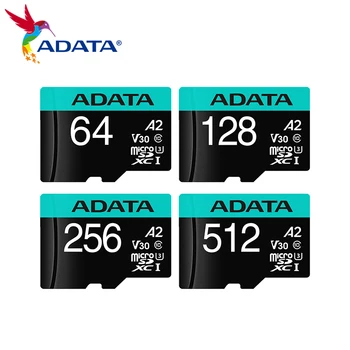 Original ADATA TF Card de Memorie U3 A2 V30 C10 Flash Card de 64GB, 128GB, 256GB 512GB Micro SDXC TF Carduri Pentru PC Telefon - Imagine 1  