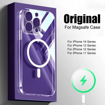 Original Pentru Magsafe Magnetic Clare Cazuri de Telefon Pentru iPhone 14 13 11 12 Pro Mini Max 14 Plus Wireless de Încărcare de Încărcare Accesorii - Imagine 1  