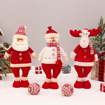 Ornament de crăciun Figurine om de Zăpadă, Renii lui Moș Crăciun în Picioare, Roșu Papusa de Plus pentru Petrecere de Vacanță Sezonul de Decorare Cadou de Crăciun - Imagine 1  