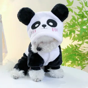 Panda desene animate Câine de Companie Haine Kawaii Salopete pentru Câini, Îmbrăcăminte de Modă Mici Drăguț Despicare Toamnă Iarnă Fată Băiat Produse pentru animale de Companie - Imagine 1  