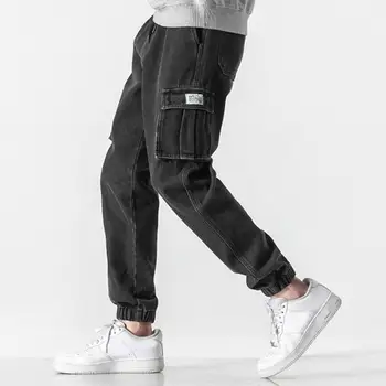 Pantaloni elegante Temperament Meci Rece Talie Elastic Glezna Legat Pantaloni din Denim blugi Slim - Imagine 2  