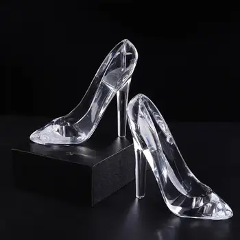 Pantof de cristal Ornament Transparent Decor Birou Acrilic de Înaltă Tocuri Statuie Frumos Decor Acasă pentru Living Petrecere de Nunta - Imagine 2  