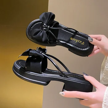 Pantofi de Brand pentru Femei Papion pentru Femei Papuci de Înaltă Calitate de Moda pentru Femei Pantofi de O Pedala de Pantofi de sex Feminin Rădăcină Pătrată Papuci - Imagine 1  