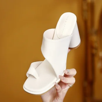Pantofi de sex feminin 2023 Înaltă Calitate de Moda pentru Femei Papuci Casual de Vara Deschide Degete Papuci pentru Femei Square Toe Pantofi Doamnelor - Imagine 1  