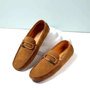 Pantofi din piele pentru Bărbați Primăvara și Vara din Piele Respirabil de Vârstă Mijlocie și Vârstnici Pantofi Casual Barbati Tatăl Pantofi Mazăre Pantofi - Imagine 1  