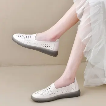Pantofi pentru Femei de Moda de Vara Rotund Toe Femei Apartamente Lumina Mocasini Gol Fund Moale Pantofi Plat pentru Femei Zapatos De Mujer - Imagine 2  