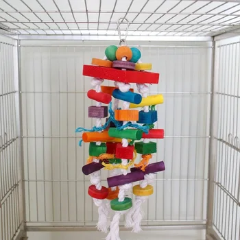 Papagal de companie Molar Musca Jucarie Hamac Combinație Pasăre Jucarii Set Leagăn Guma de Formare Jucării Loros pajaros juguetes Brinquedos - Imagine 1  