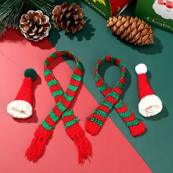 Papusa Minunat Pălărie Eșarfă Mini Crăciun Capace Tricotate Eșarfe Păpuși Accesorii Handmade Material Crăciun Ornament Copii Jucarii Cadou - Imagine 2  