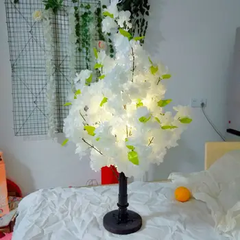Partidul Casă De Vacanță Decorare Artificială De Cireșe Flori Plante De Ghiveci Luminos Cu Lumini Șir De Pomi De Crăciun Pentru Nunta - Imagine 2  