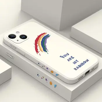 Pastel Rainbow Silicon Telefon Caz Pentru iPhone 14 13 12 11 Plus Pro Max Mini X XR XS 8 7 6 6S Plus - Imagine 1  