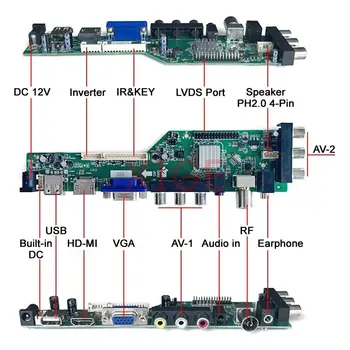 Pentru LTN173KT03 CLAA173UA01A LCD Driver Card USB+DHMI+VGA+2AV DIY Kit 1600*900 DVB Semnal Digital 40-Pin LVDS 17.3