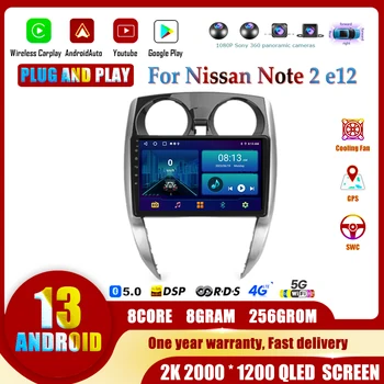 pentru Nissan Note 2 e12 2012 -2021 Carplay Radio Auto Cu Ecran Android Bluetooth Auto Multimedia Player Sistem Inteligent - Imagine 1  