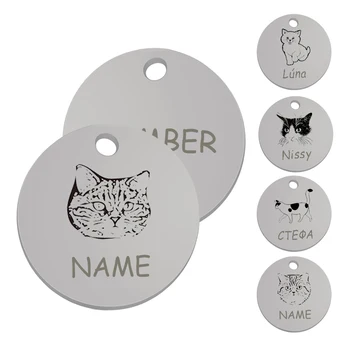 Personalizate Pisica de Companie Guler Tag Acasă ID Animale de companie Etichete de Nume Placă Gratuit Gravare Câini Pisica de Cățeluș, Pisoi Plăcuța Pandantiv pentru animale de Companie - Imagine 1  