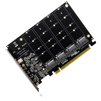 PH44 Nvme 4-Matrice de Disc Card PCI-E Raid Card Semnal de Divizare Card de Expansiune Nvme Raid Pcie 4.0 3.0 X16 Split Carduri - Imagine 1  