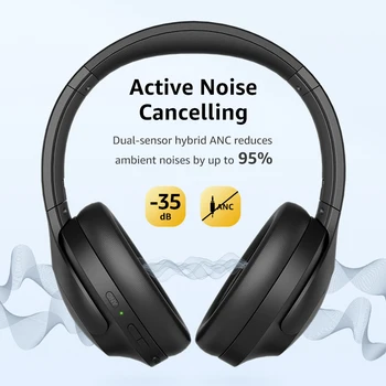 Picun ANC-05 Activ de Anulare a Zgomotului Căști Wireless, Peste Ureche Bluetooth Headphset, 40H Redare, Hi-Res Audio，Bas Profund, - Imagine 2  