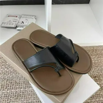 Piele naturala Sandale de Vara Pantofi Papuci de casă Picior de Corecție Sadals Deget de la picior-clip Confortabil Casual Pantofi Plat - Imagine 1  