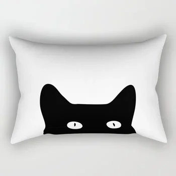 Pisica neagra avatar perna decor acasă Plus față de pernă，acoperă pernă 40x40,45x45,50x50,60x60 30x50 ，camera de zi de decorare - Imagine 2  