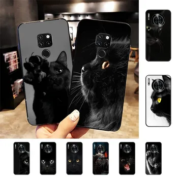 Pisica neagră Cazul în care Telefonul Pentru Huawei Mate 10 20 30 40 50 lite pro Nova 3 3i 5 6 7 SE pro 7SE - Imagine 1  
