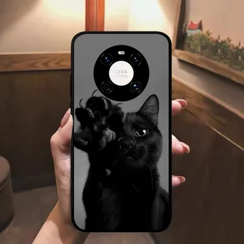 Pisica neagră Cazul în care Telefonul Pentru Huawei Mate 10 20 30 40 50 lite pro Nova 3 3i 5 6 7 SE pro 7SE - Imagine 2  