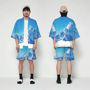 Plus Dimensiune 5XL 6XL 4XL Peisaj Imprimare Vrac Japoneză Cardigan Femei Bărbați Harajuku Kimono Cosplay Bluze Bluza Yukata Îmbrăcăminte - Imagine 1  