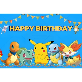 Pokemon Petrecerea De Ziua Decoruri Decor Pikachu Copil De Dus Copii Băieți Petrecere Meowth Copil De Dus Studio Foto Consumabile - Imagine 2  