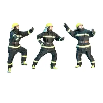 Pompierii Playset Realist Scara 1/64 Diorama Figura Păpușă Jucărie pentru Scena Aspect de Papusa Casa Decor de Arhitectura Model S Scară - Imagine 1  