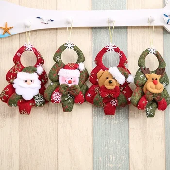 Pomul De Crăciun, Accesorii De Crăciun Doll Verde Bătrân Om De Zăpadă, Cerb, Urs Pânză De Păpuși Pandantiv Mic Cadou - Imagine 1  
