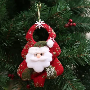 Pomul De Crăciun, Accesorii De Crăciun Doll Verde Bătrân Om De Zăpadă, Cerb, Urs Pânză De Păpuși Pandantiv Mic Cadou - Imagine 2  