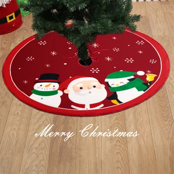Pomul De Crăciun Fusta Fulg De Zăpadă Moș Crăciun Tipărite Xmas Copac Jos Decor Mat Crăciun Fericit Decoarations Petrecere Acasă Ornamente - Imagine 1  