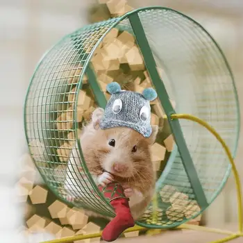 Porc De Guineea Palarie Mini Cobai Tricotate Pălărie Moale Confortabil Pălării Mici, Cu Curea Ajustabilă Hamster Utilaje Pentru Cobai, Hamster Bunn - Imagine 2  