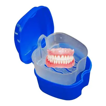 Portabil Proteza Cutie De Depozitare Mici Proteza Box Container Dentare Dinte De Stocare Baie Caz Cu Filtru Pentru Curățarea Dinților Cutie - Imagine 1  