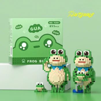 Produs nou Celebritate pe Internet Frog Bloc Broasca Salut Pui Ansamblu de Puzzle Bloc Jucărie Băiat și Fată Ziua de nastere Cadou - Imagine 2  
