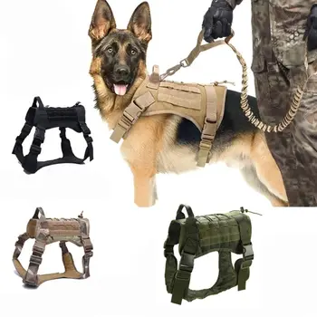 Respirabil Rezistent Reglabil Militare De Companie Tactice Coarda De Formare De Câine Vestă Curea De Piept Ham - Imagine 2  