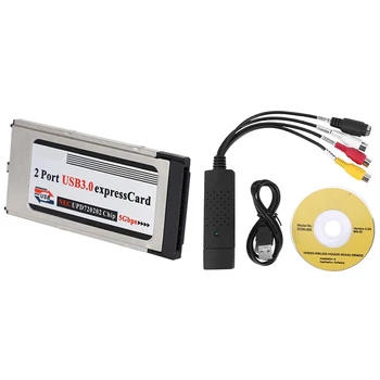 RIDICA-Audio-Video VHS VCR USB Video Capture Card & High-Speed Dual 2 Port USB 3.0 Express Card 34Mm Slot Express Card - Imagine 1  