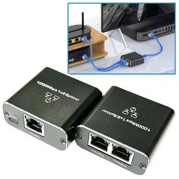 RJ45 Ethernet Splitter Gigabit Switch de Rețea Jocul comutator Cablu Extender 1000Mbps LAN prin Cablu de Extensie Adaptor Internet Splitter - Imagine 1  